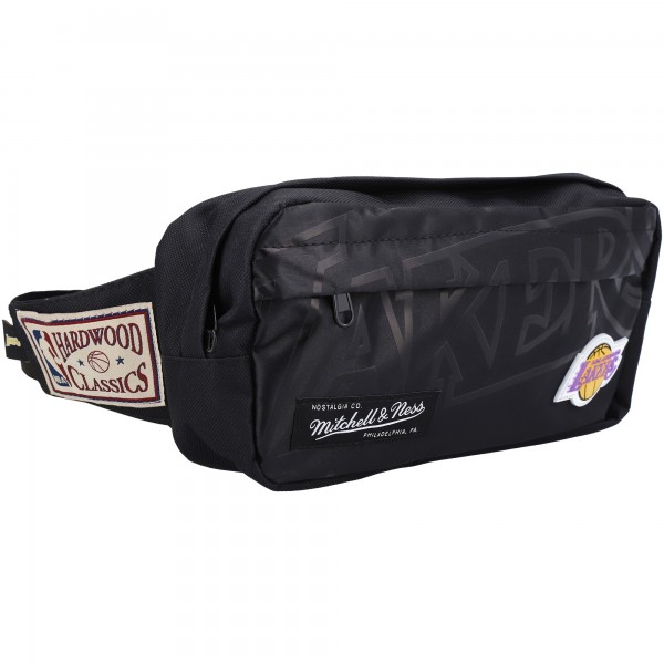 WoLos Angeles Lakers Mitchell & Ness Black Hardwood Classics Fanny Pack