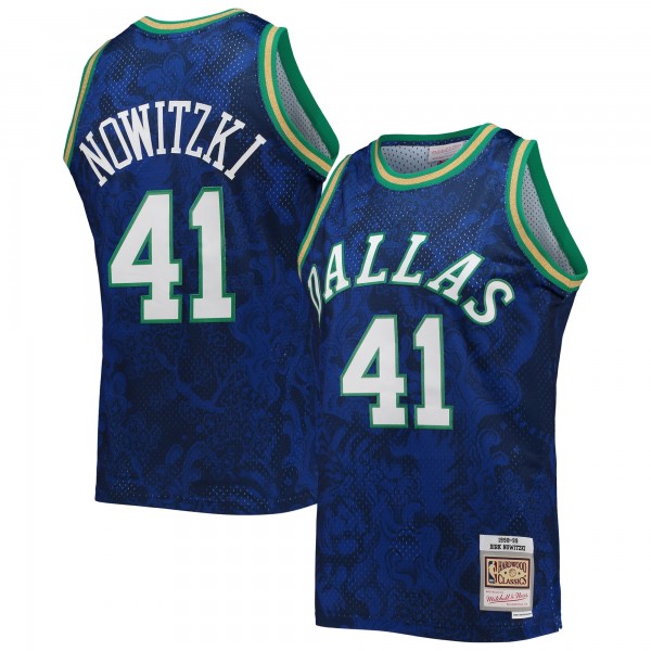 Игровая форма Dirk Nowitzki Dallas Mavericks Mitchell & Ness Hardwood Classics 1998-99 Lunar New Year Swingman - Blue
