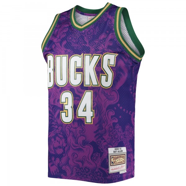 Игровая форма  Ray Allen Milwaukee Bucks Mitchell & Ness Hardwood Classics 2000-01 Lunar New Year Swingman - Purple