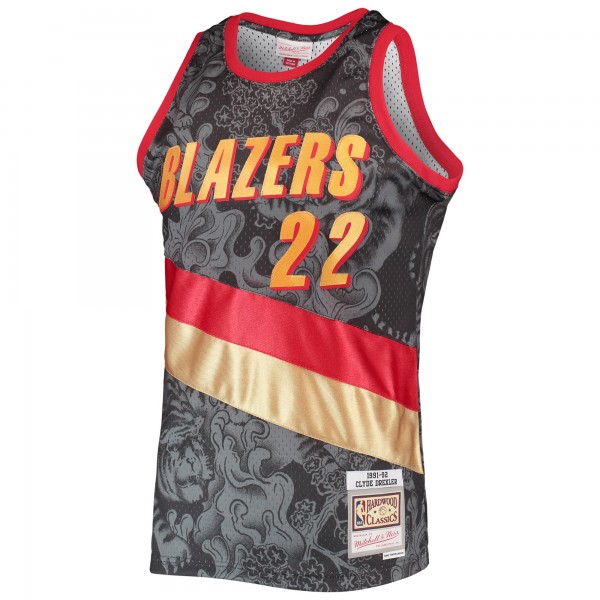 Игровая форма  Clyde Drexler Portland Trail Blazers Mitchell & Ness Hardwood Classics 1991/92 Lunar New Year Swingman - Black