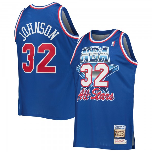 Джерси Western Conference Magic Johnson Mitchell & Ness Royal Hardwood Classics 1992 NBA All-Star Game Authentic