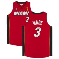 Игровая джерси Autographed Miami Heat Dwyane Wade Fanatics Authentic Red Mitchell & Ness Authentic Team