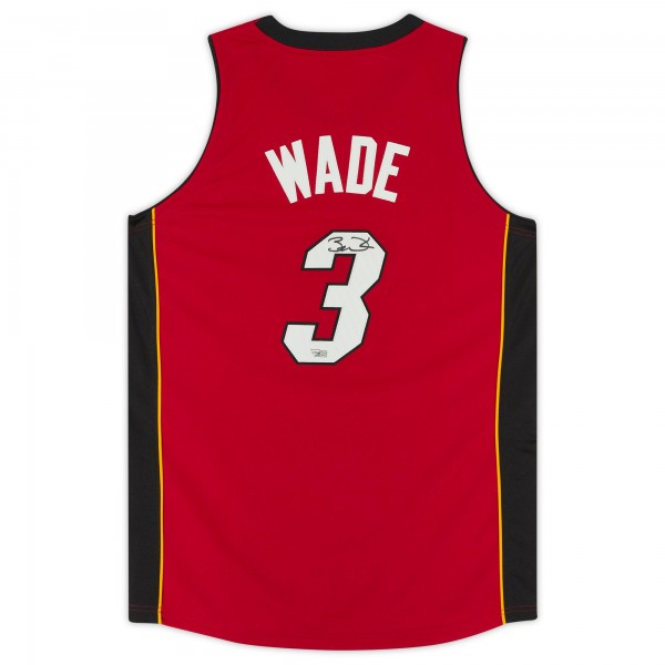Игровая джерси Autographed Miami Heat Dwyane Wade Fanatics Authentic Red Mitchell & Ness Authentic Team