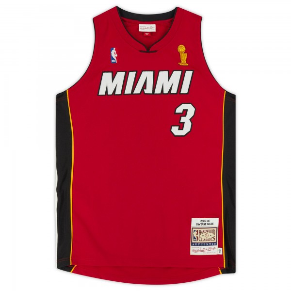 Игровая джерси Autographed Miami Heat Dwyane Wade Fanatics Authentic Red Mitchell & Ness Authentic Team