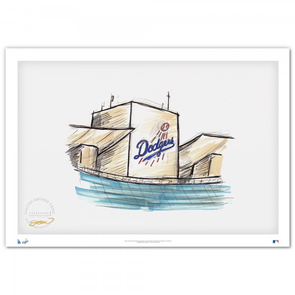 Los Angeles Dodgers Minimalist Dodger Stadium 14 x 20 Fine Art Print