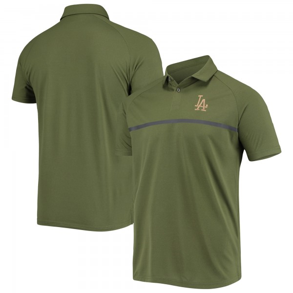 Los Angeles Dodgers Levelwear Olive Delta Sector Raglan Polo
