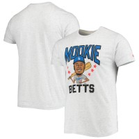 Los Angeles Dodgers Mookie Betts Homage White Caricature Tri-Blend T-Shirt