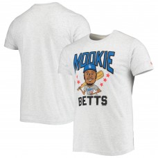 Los Angeles Dodgers Mookie Betts Homage White Caricature Tri-Blend T-Shirt