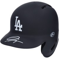 Autographed Los Angeles Dodgers Gavin Lux Fanatics Authentic Black Matte Mini Batting Helmet