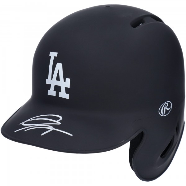 Autographed Los Angeles Dodgers Gavin Lux Fanatics Authentic Black Matte Mini Batting Helmet