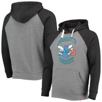 Толстовка Charlotte Hornets Sportiqe Olsen Colorblock Raglan Tri-Blend - Heathered Gray/Black