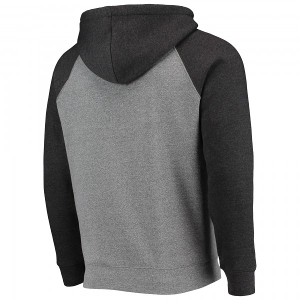 Толстовка Charlotte Hornets Sportiqe Olsen Colorblock Raglan Tri-Blend - Heathered Gray/Black