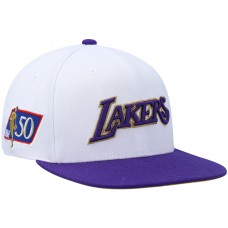 Бейсболка Los Angeles Lakers Mitchell & Ness Hardwood Classics 50th Anniversary - White/Purple