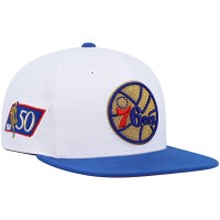 Бейсболка Philadelphia 76ers Mitchell & Ness Hardwood Classics 50th Anniversary - White/Royal