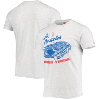 Футболка Los Angeles Dodgers Homage Gray Dodger Stadium Tri-Blend