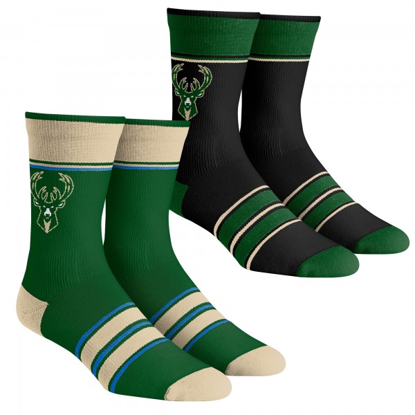 Две пары носков Milwaukee Bucks Rock Em Unisex Multi-Stripe