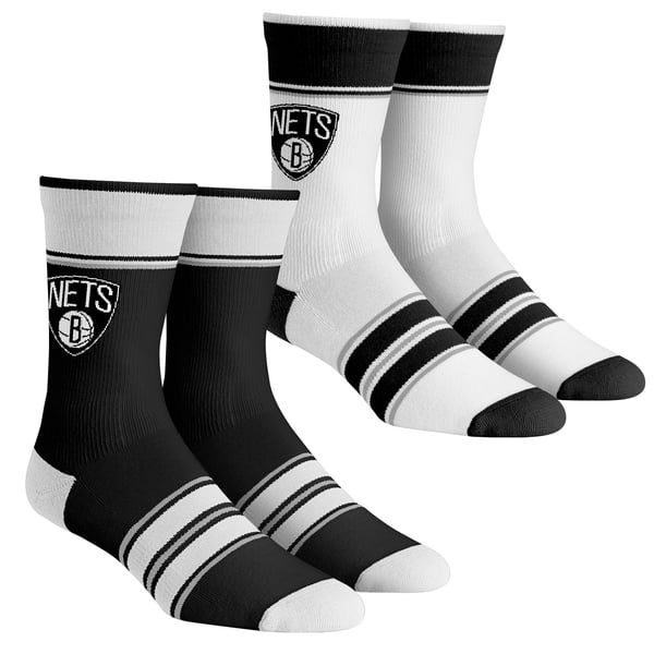 Детская Brooklyn Nets Rock Em Multi-Stripe 2-Pack Team Crew Sock Set