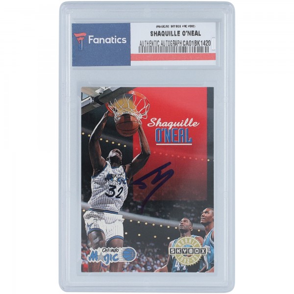 Autographed Orlando Magic Shaquille ONeal 1992 Skybox #382 Rookie Card