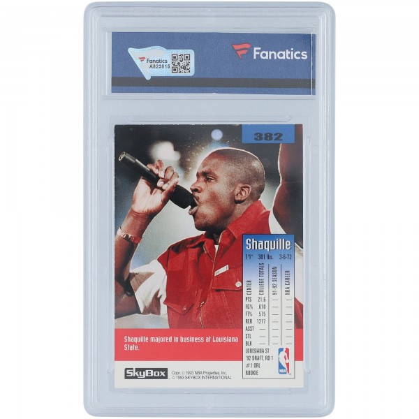 Autographed Orlando Magic Shaquille ONeal 1992 Skybox #382 Rookie Card