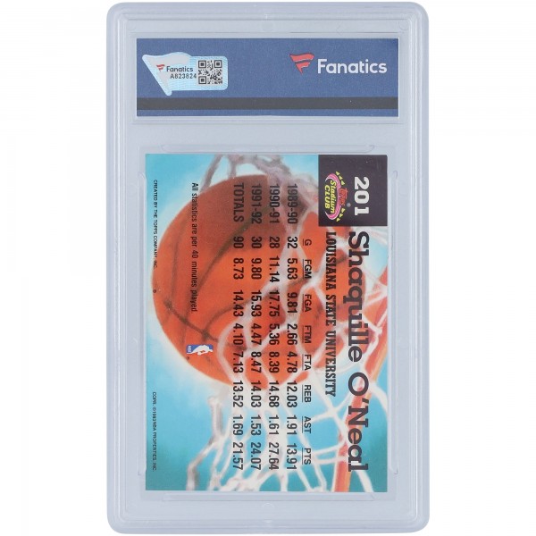 Autographed Orlando Magic Shaquille ONeal 1992 Topps Stadium Club #201 Rookie Card