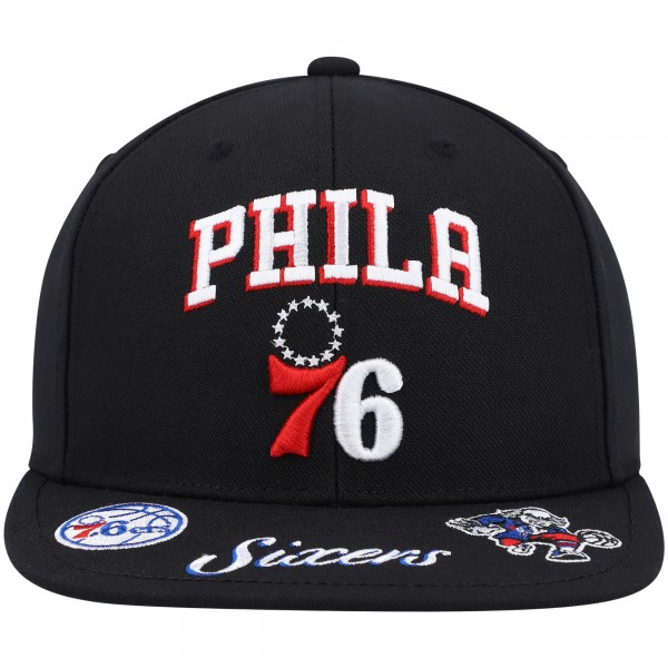 Бейсболка Philadelphia 76ers Mitchell & Ness Front Loaded - Black