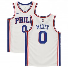 Autographed Philadelphia 76ers Tyrese Maxey Fanatics Authentic White Nike 2020-21 Association Edition Swingman Jersey