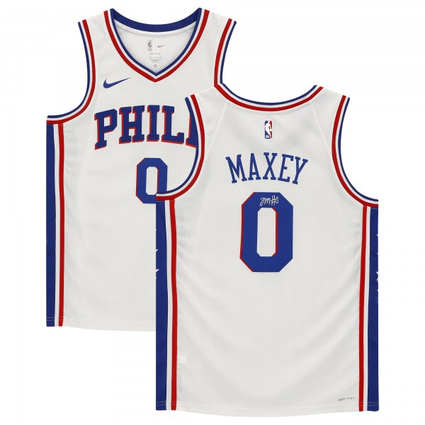 Autographed Philadelphia 76ers Tyrese Maxey Fanatics Authentic White Nike 2020-21 Association Edition Swingman Jersey