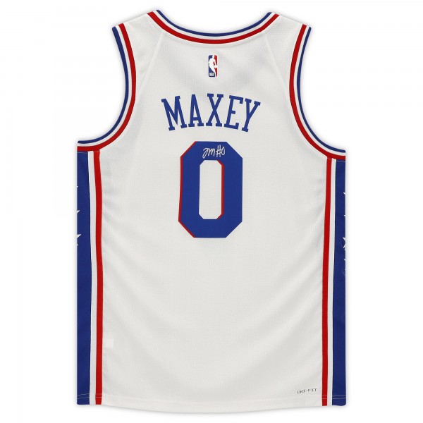 Autographed Philadelphia 76ers Tyrese Maxey Fanatics Authentic White Nike 2020-21 Association Edition Swingman Jersey