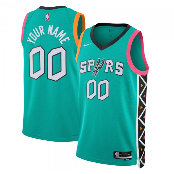 Игровая форма  San Antonio Spurs Nike Unisex 2022/23 2022/23 Swingman Custom - City Edition - Turquoise