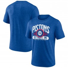 Detroit Pistons Royal Badge of Honor Tri-Blend T-Shirt