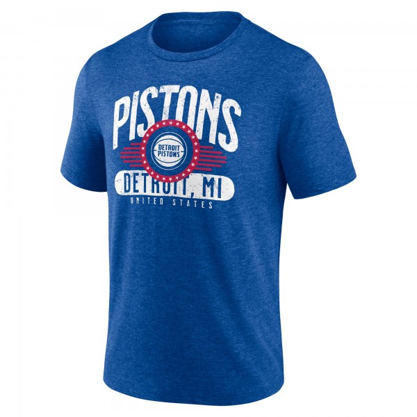 Detroit Pistons Royal Badge of Honor Tri-Blend T-Shirt