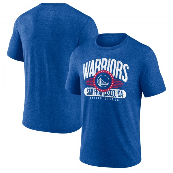 Golden State Warriors Royal Badge of Honor Tri-Blend T-Shirt