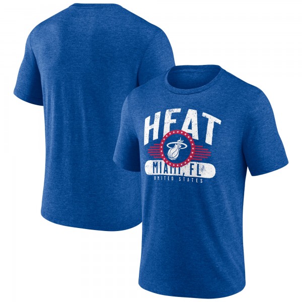 Miami Heat Royal Badge of Honor Tri-Blend T-Shirt