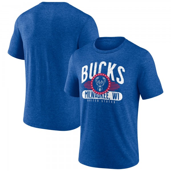 Футболка Milwaukee Bucks Badge of Honor Tri-Blend - Royal