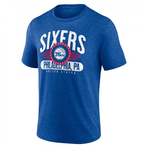 Philadelphia 76ers Royal Badge of Honor Tri-Blend T-Shirt