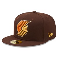 Бейсболка Portland Trail Blazers New Era Burnt Wood Orange Popsicle 59FIFTY - Brown