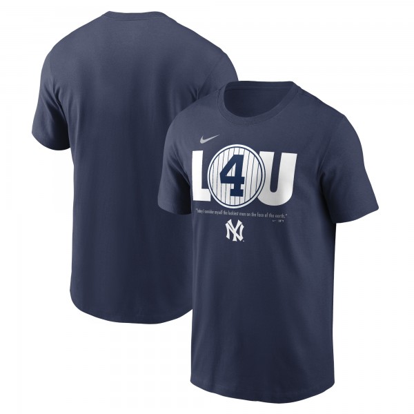 New York Yankees Lou Gehrig Nike Navy Cooperstown Collection Lou Gehrig Day Retired Number T-Shirt