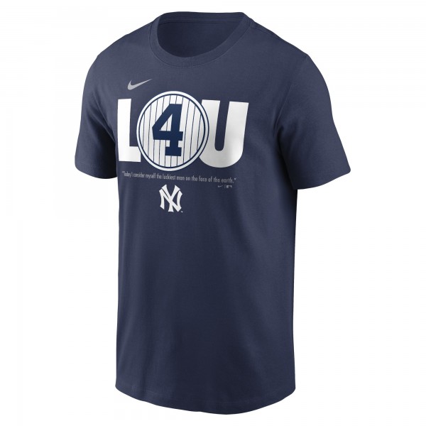 New York Yankees Lou Gehrig Nike Navy Cooperstown Collection Lou Gehrig Day Retired Number T-Shirt