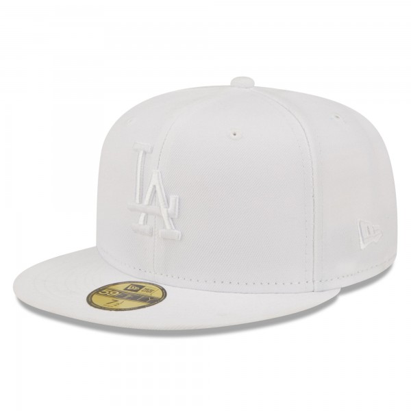 Бейсболка Los Angeles Dodgers New Era White on White 59FIFTY