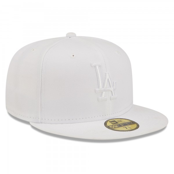 Бейсболка Los Angeles Dodgers New Era White on White 59FIFTY