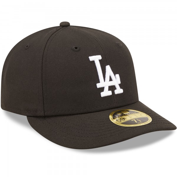 Бейсболка Los Angeles Dodgers New Era Black & White Low Profile 59FIFTY