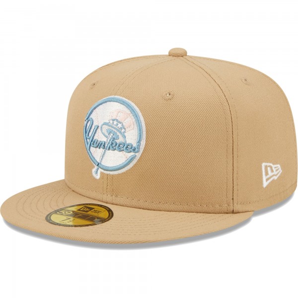 Бейсболка New York Yankees New Era 2009 World Series Sky Blue Undervisor 59FIFTY - Tan