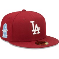 Бейсболка Los Angeles Dodgers New Era 2020 World Series Air Force Blue Undervisor 59FIFTY - Cardinal