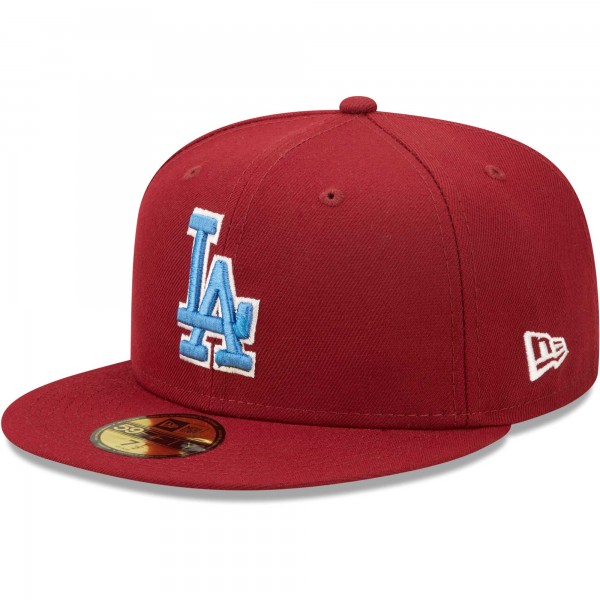 Бейсболка Los Angeles Dodgers New Era 100th Anniversary Air Force Blue Undervisor 59FIFTY - Cardinal