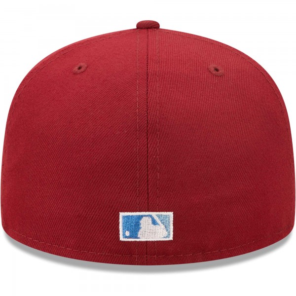 Бейсболка Los Angeles Dodgers New Era 100th Anniversary Air Force Blue Undervisor 59FIFTY - Cardinal