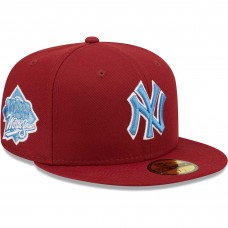 Бейсболка New York Yankees New Era 1999 World Series Air Force Blue Undervisor 59FIFTY - Cardinal