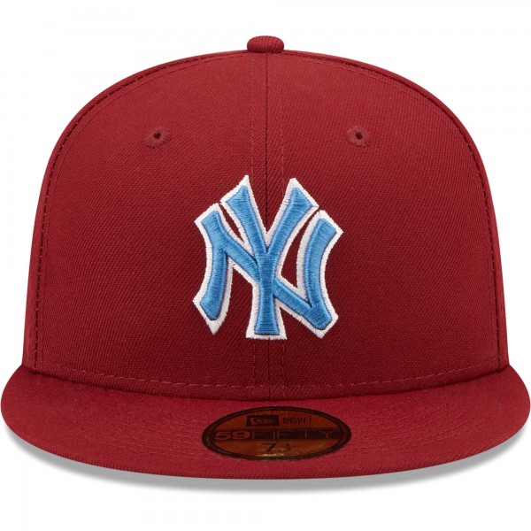 Бейсболка New York Yankees New Era 1999 World Series Air Force Blue Undervisor 59FIFTY - Cardinal