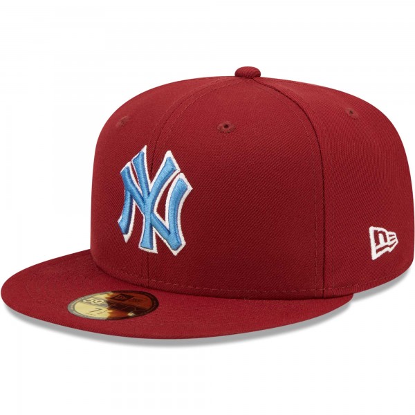Бейсболка New York Yankees New Era 1999 World Series Air Force Blue Undervisor 59FIFTY - Cardinal