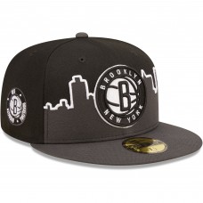 Бейсболка Brooklyn Nets New Era 2022 Tip-Off 59FIFTY - Charcoal/Black