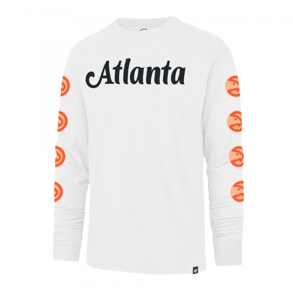 Футболка с длинным рукавом Atlanta Hawks 47 City Edition Downtown Franklin - White